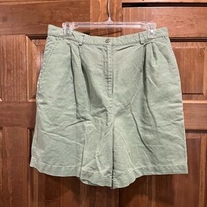 Westbound Sage Green Casual Linen High Waisted Shorts, Size 14